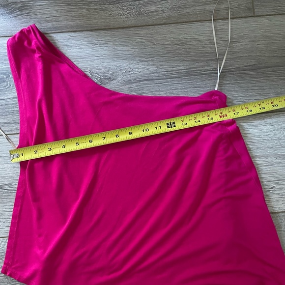 Trina Turk  Pink Estell Draped One-Shoulder Jumpsuit Size Medium - Picture 7 of 8